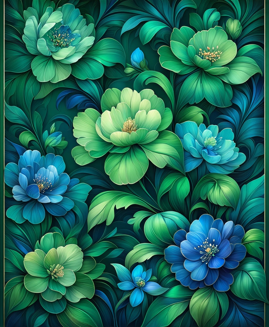 Enchanted Garden Floral Pattern Rug