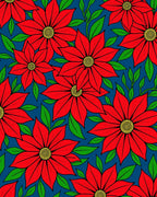 Vibrant Red Poinsettia Floral Arrangement Rug