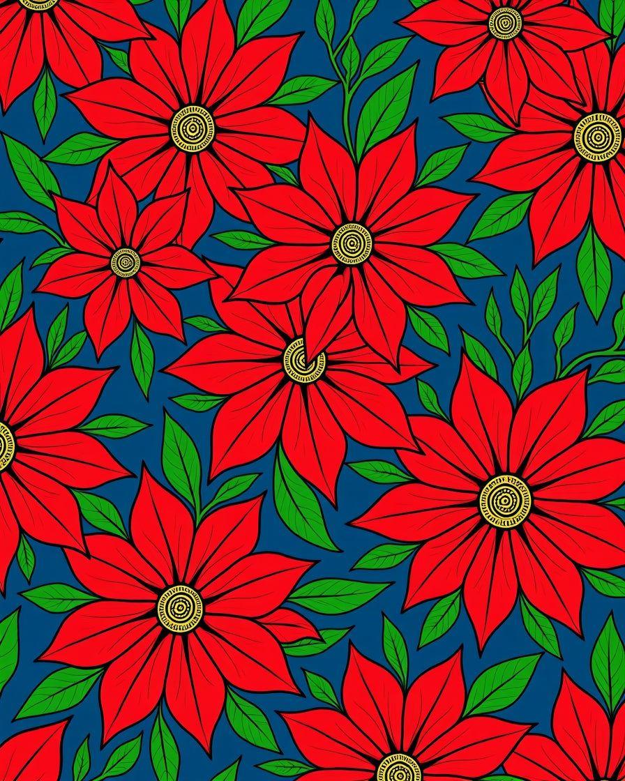 Vibrant Red Poinsettia Floral Arrangement Rug