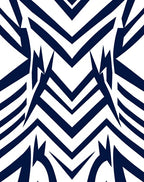 Bold Navy White Angular Design Rug