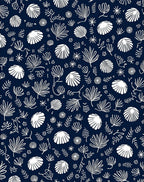 White Shell Leaf Pattern Rug