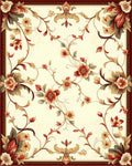 Elegant Floral Swirl Pattern Rug