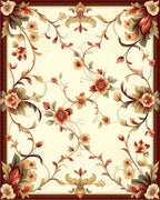 Elegant Floral Swirl Pattern Rug