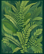 Lush Green Fern Pattern Design Rug