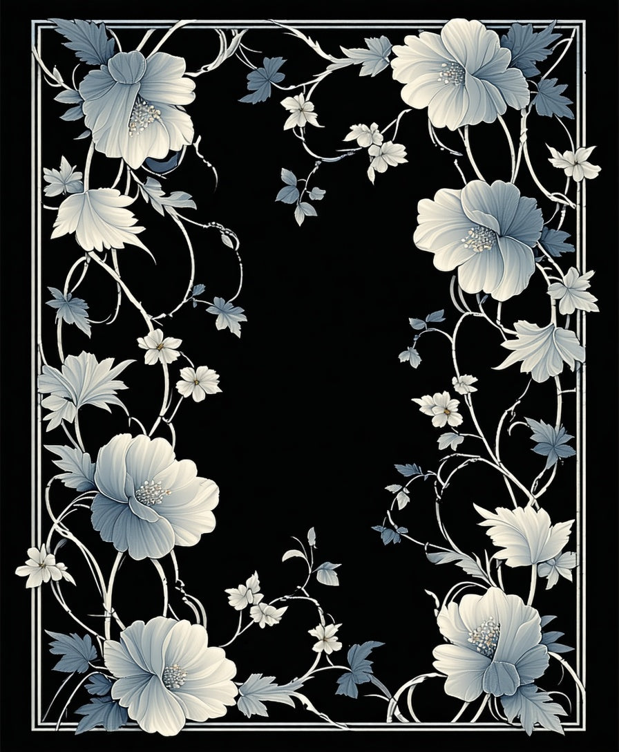 Elegant Floral Vine Pattern Rug