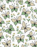 Pastel Butterfly Garden Pattern Rug