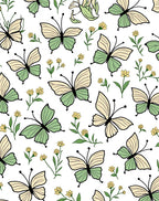 Pastel Butterfly Garden Pattern Rug
