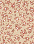 Sketchy Floral Pattern with Warm Tones Rug