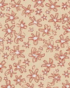 Sketchy Floral Pattern with Warm Tones Rug