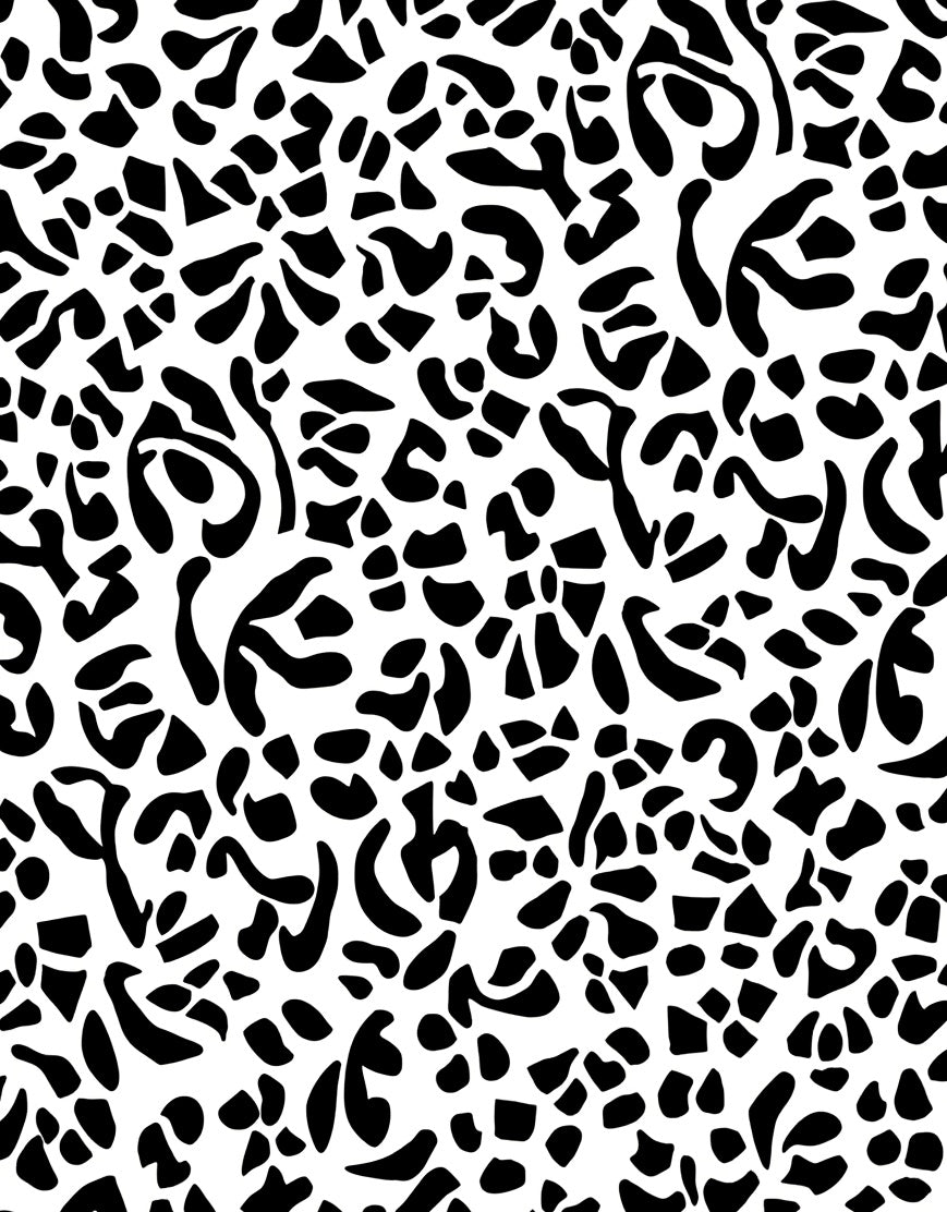 Abstract Black Print Pattern Rug