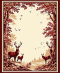 Majestic Deer Forest Scene Rug
