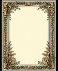 Antique Leaf Scroll Ornate Border Rug