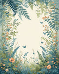 Whimsical Floral Fern Butterfly Garden Rug