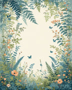 Whimsical Floral Fern Butterfly Garden Rug