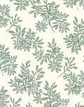 Delicate Green Floral Botanical Pattern Rug