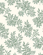 Delicate Green Floral Botanical Pattern Rug