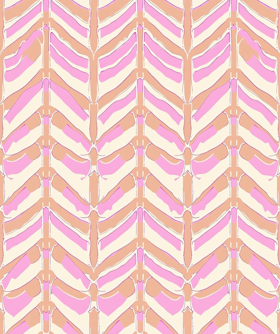 Abstract Pink Organic Geometric Design Rug