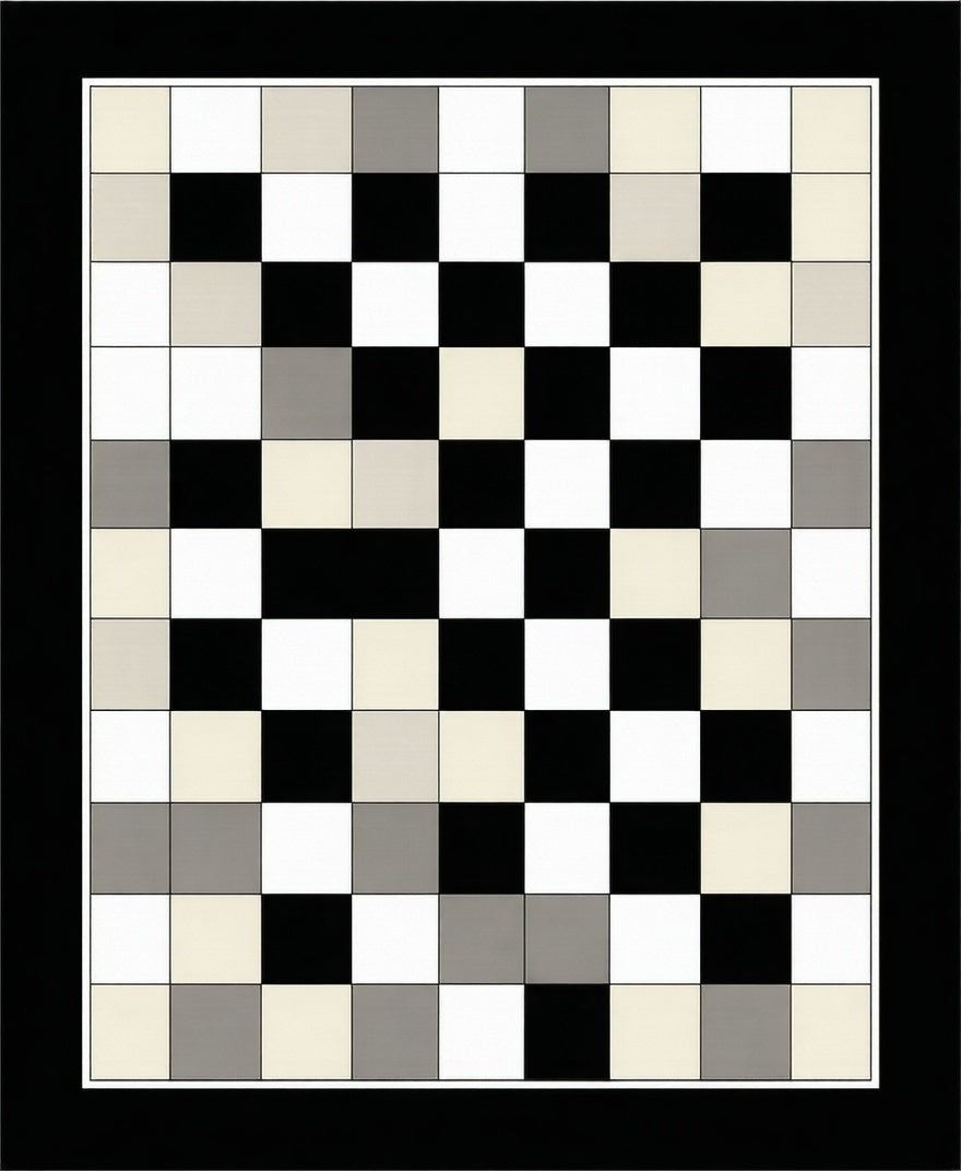 Monochromatic Checkerboard Pattern Rug