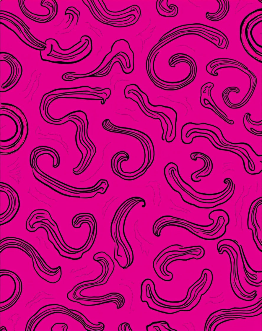 Pink Abstract Swirl Pattern Rug