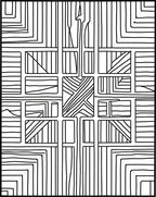 Abstract Geometric Intersecting Lines Rug