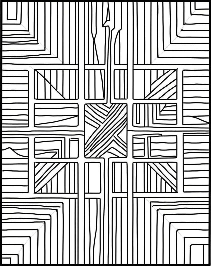 Abstract Geometric Intersecting Lines Rug