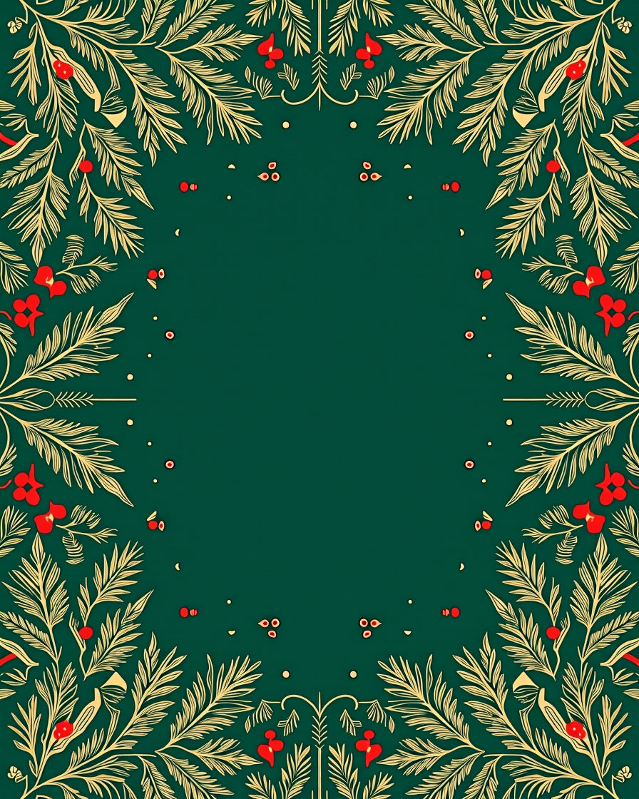 Emerald Green Holly Berry Garland Rug