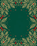 Emerald Green Holly Berry Garland Rug