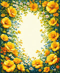 Vibrant Yellow Floral Garden Design Rug