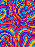 Trippy Swirl Vivid Colors Pattern Rug