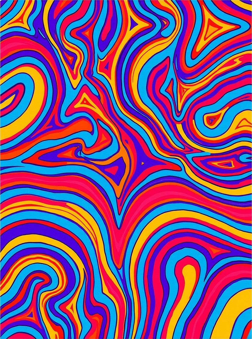Trippy Swirl Vivid Colors Pattern Rug