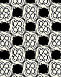 Abstract Floral Black Cream Pattern Rug