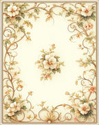Vintage Floral Garden Vine Pattern Rug