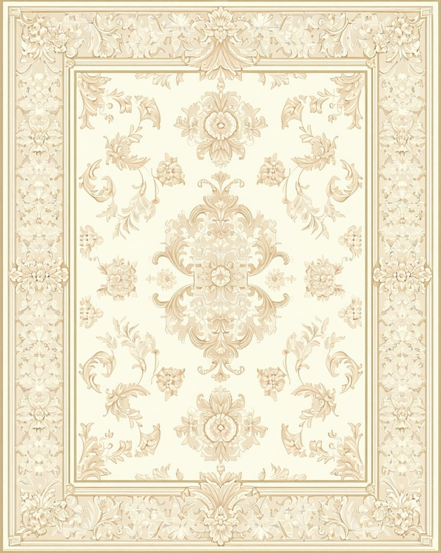Ornate Floral And Acanthus Scroll Pattern Rug