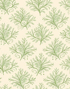 Green Botanical Flourish Pattern Rug