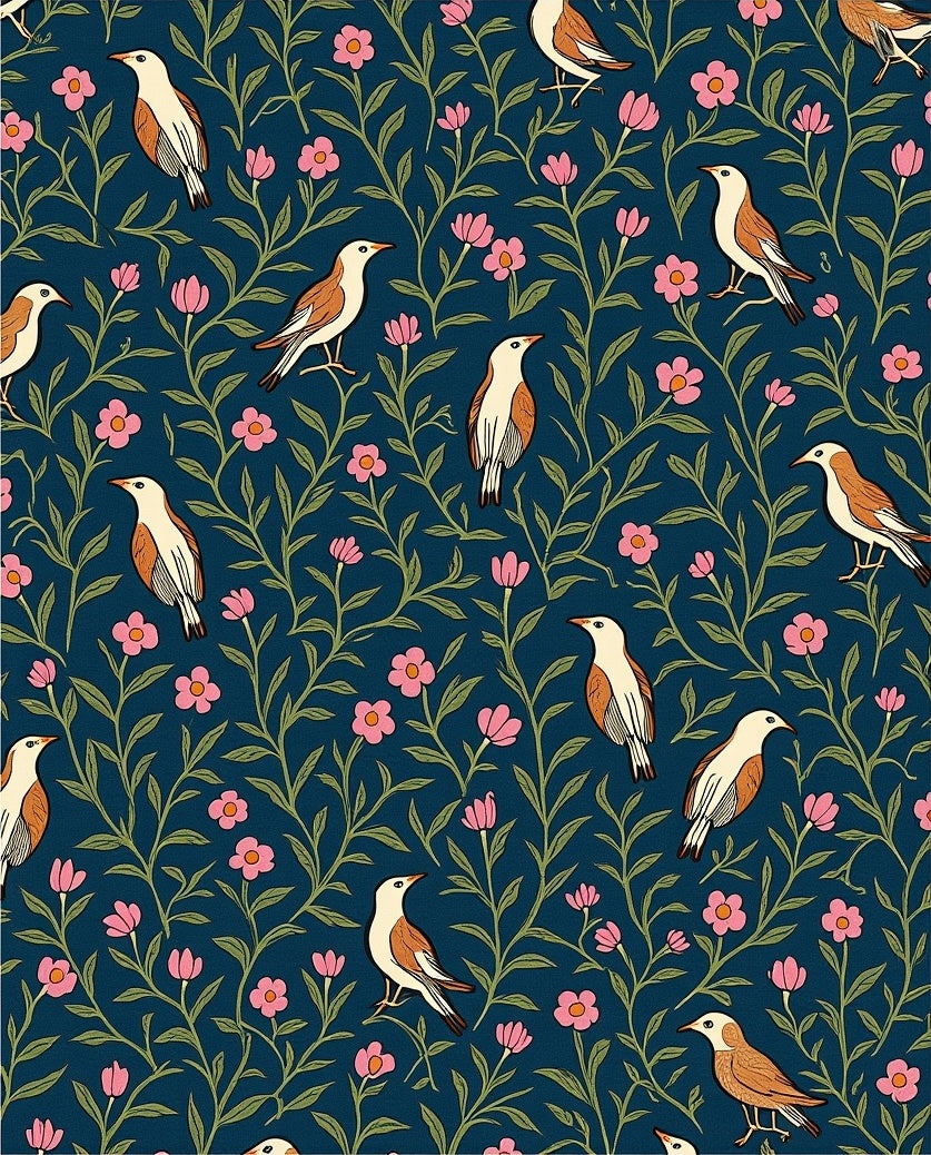 Birds and Blossoms Patterned Rug