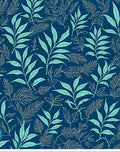 Azure Leaf Pattern Statement Design Rug