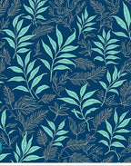 Azure Leaf Pattern Statement Design Rug