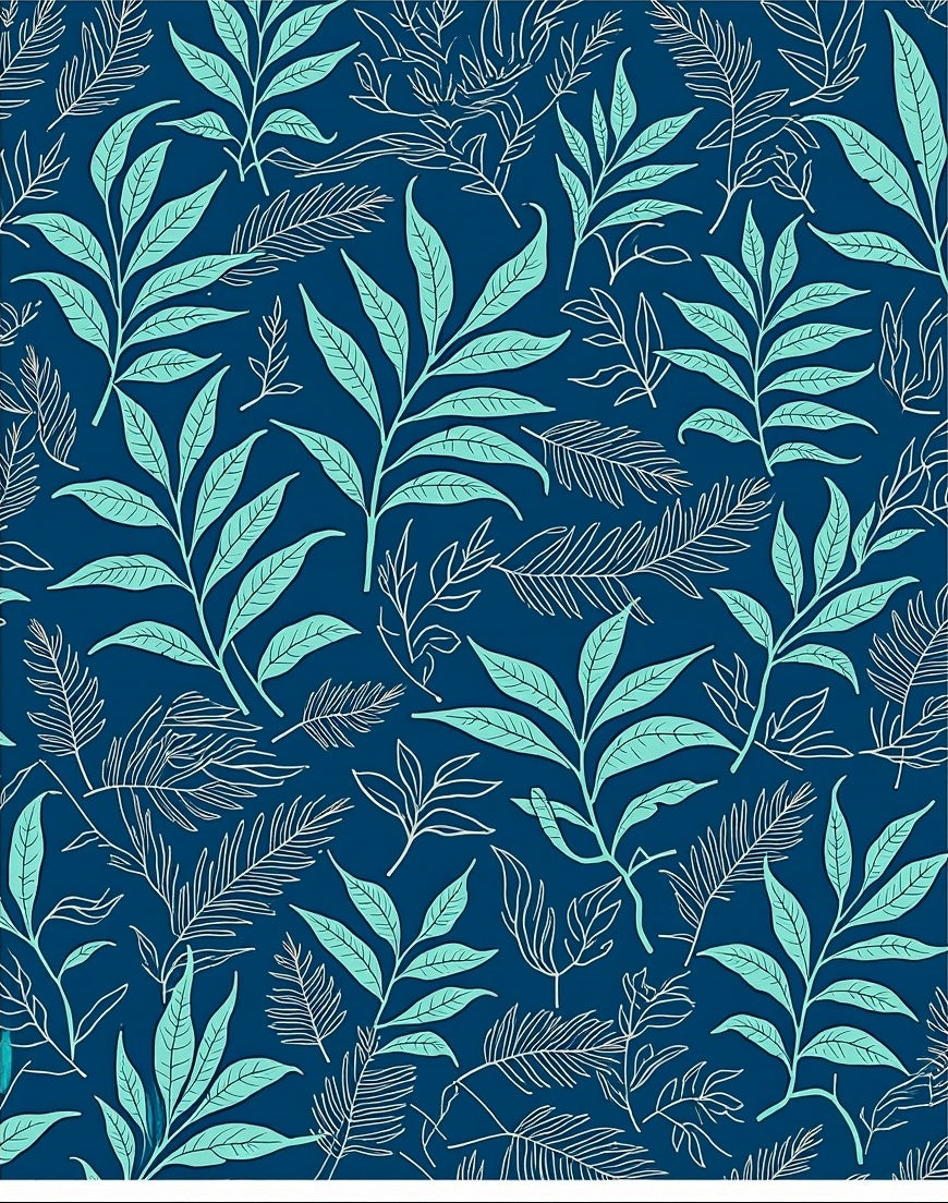 Azure Leaf Pattern Statement Design Rug