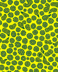 Bold Floral Shapes Yellow Green Rug