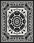 Intricate Black White Floral Mandala Design Rug