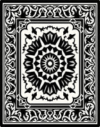 Intricate Black White Floral Mandala Design Rug