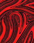 Bold Red and Black Swirl Design Rug