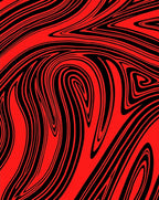 Bold Red and Black Swirl Design Rug