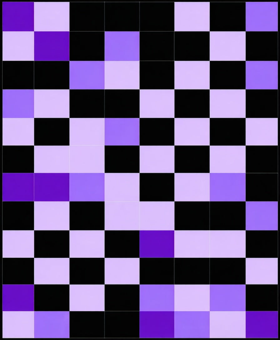 Checkerboard Pattern With Purple Tones Rug