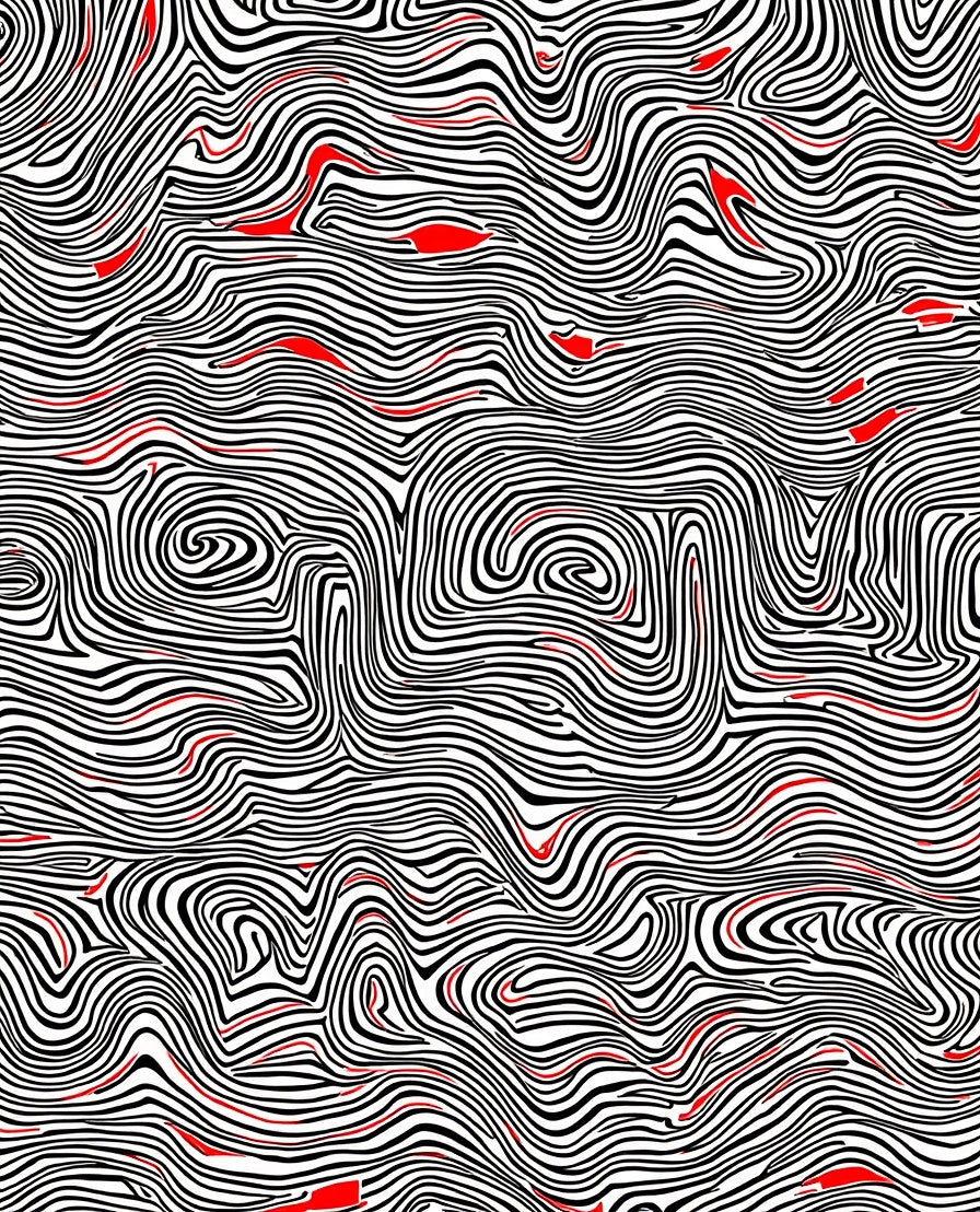 Bold Red Abstract Swirls Rug