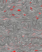 Bold Red Abstract Swirls Rug