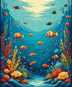 Vibrant Coral Reef Fish Scene Rug