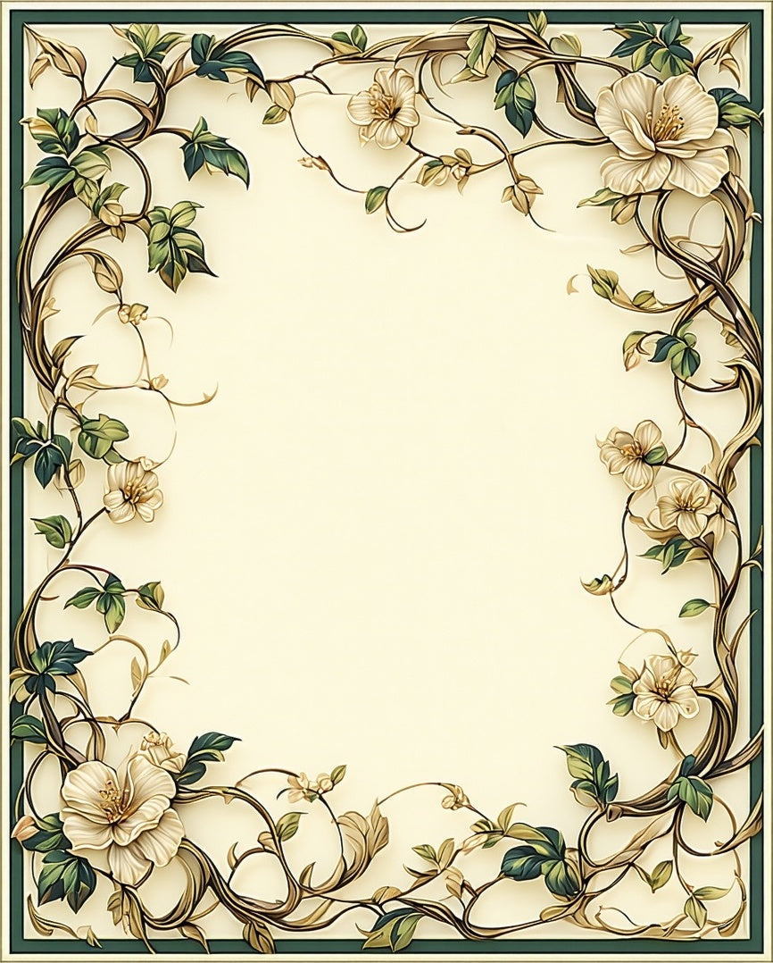 Elegant Floral Vine Pattern Rug