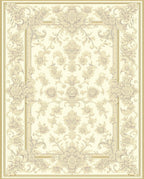 Elegant Floral Cream Detailed Rug