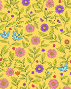 Whimsical Floral Butterfly Meadow Pattern Rug